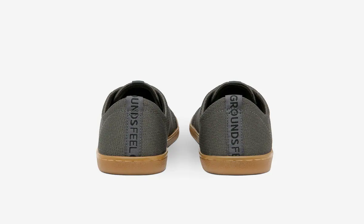 Босоногие кроссовки Feelgrounds Original Knit — графитовый с бежевой подошвой, фото 5