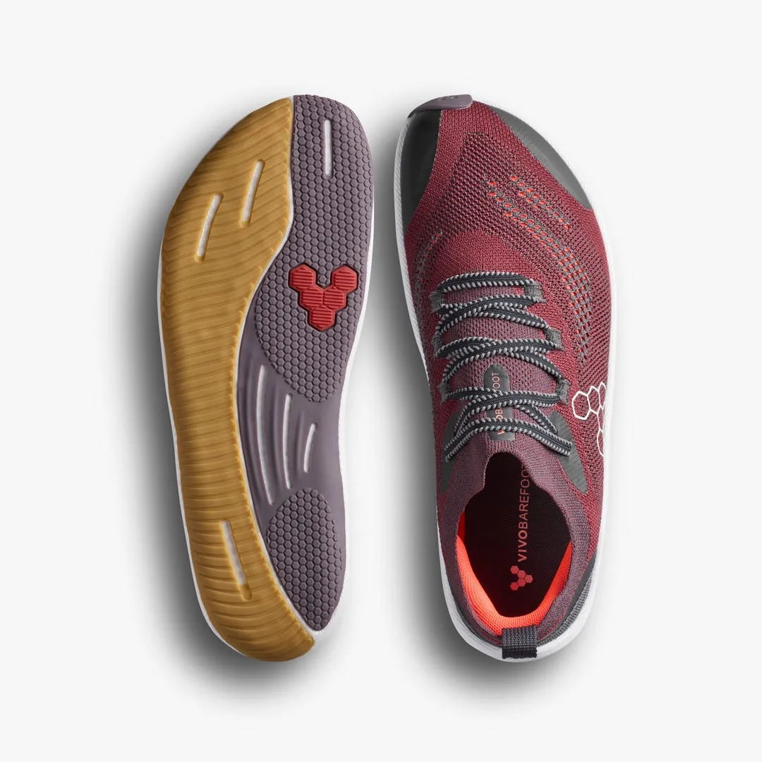 Кроссовки Vivobarefoot Primus Flow Knit — женская модель, тёмно-бордовый, фото 2